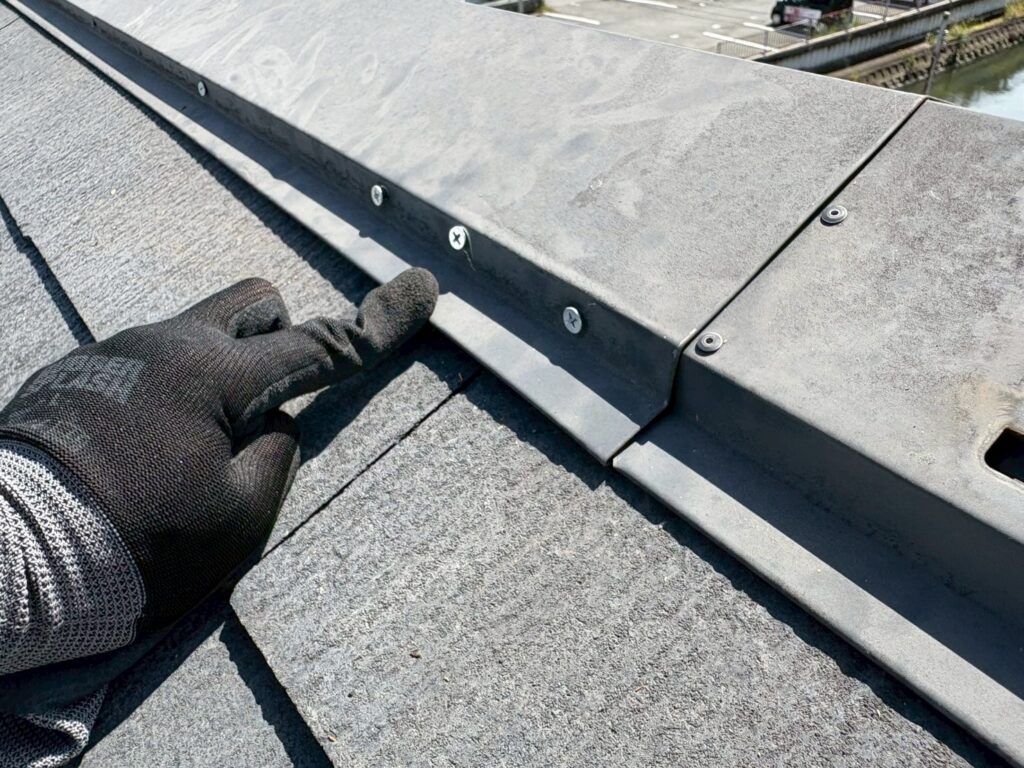 東大阪市石切町にて雨漏り修理＜棟板金浮き修繕工事＞ 施工後